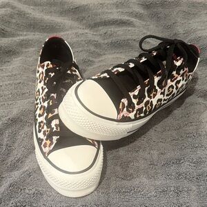 Converse Leopard Print Canvas Sneakers